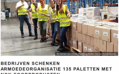 “Bedrijven schenken armoedeorganisatie 135 palletten met non-foodproducten” – Made In 17/10/2019